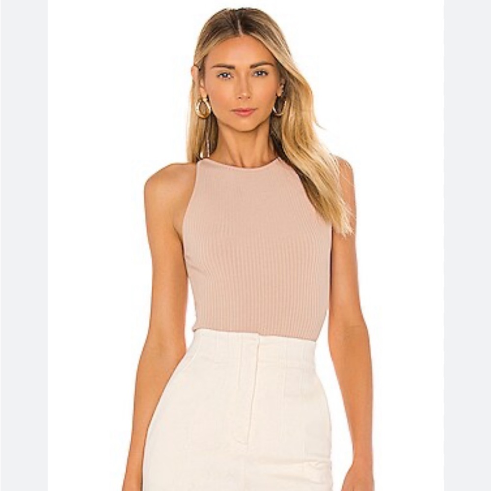 Blush Ribbed A.L.C. Ashley Bodysuit – Size Small